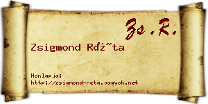 Zsigmond Réta névjegykártya
